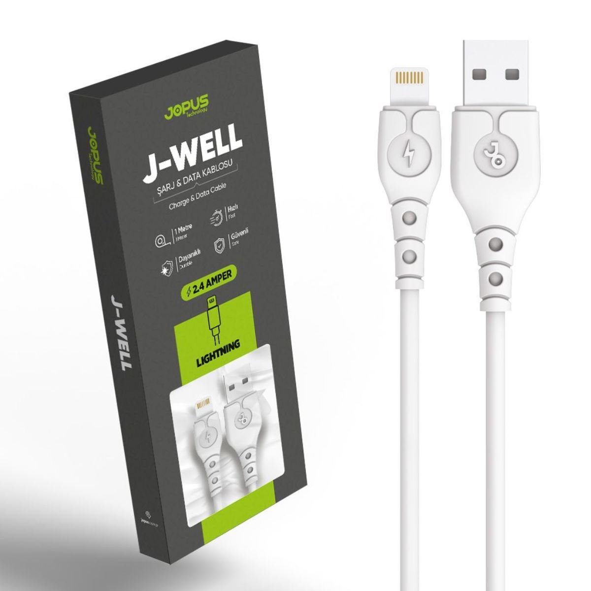 049271_1.jpg Jopus Universal Lightning JO-DK9 J-WELL 1mt Data Kablosu - Görsel 1