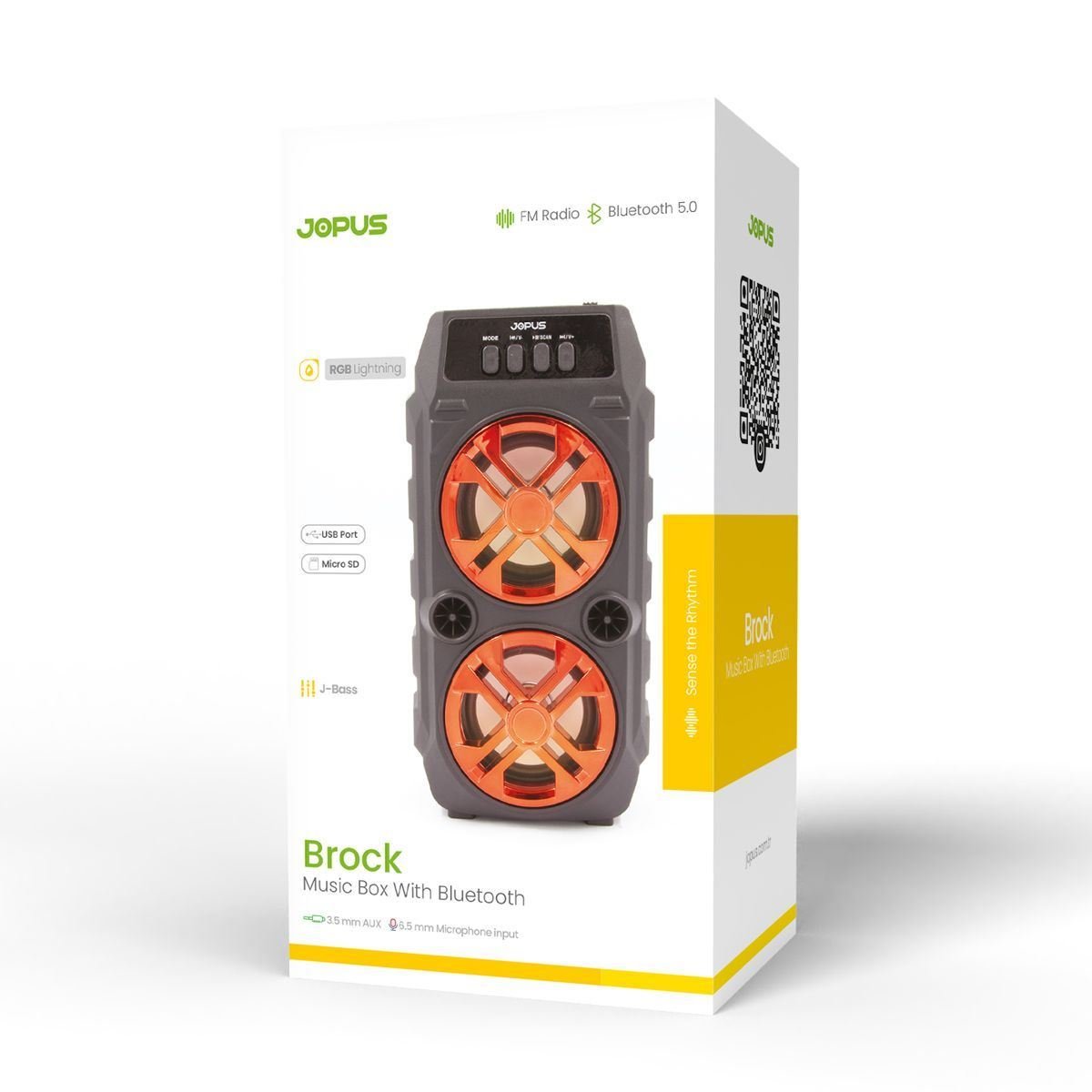 053086_3.jpg Jopus Brock Radyolu Bluetooth Hoparlör Kırmızı Renk - Görsel 1