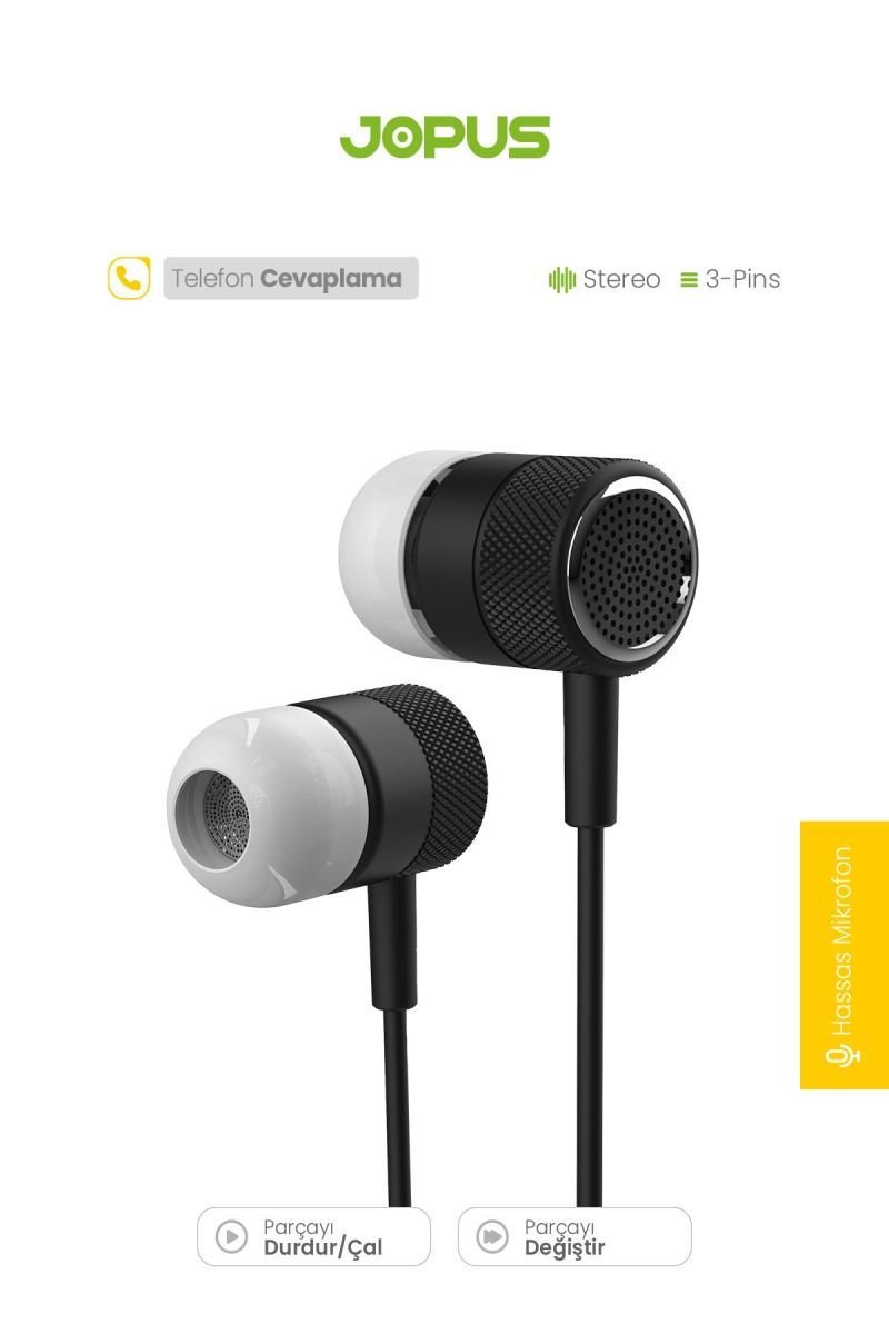 053911_3.jpg Jopus Jopus JO-K56 Melodia Universal 3,5 Mikrofonlu Kulaklik(SİYAH) - Görsel 1