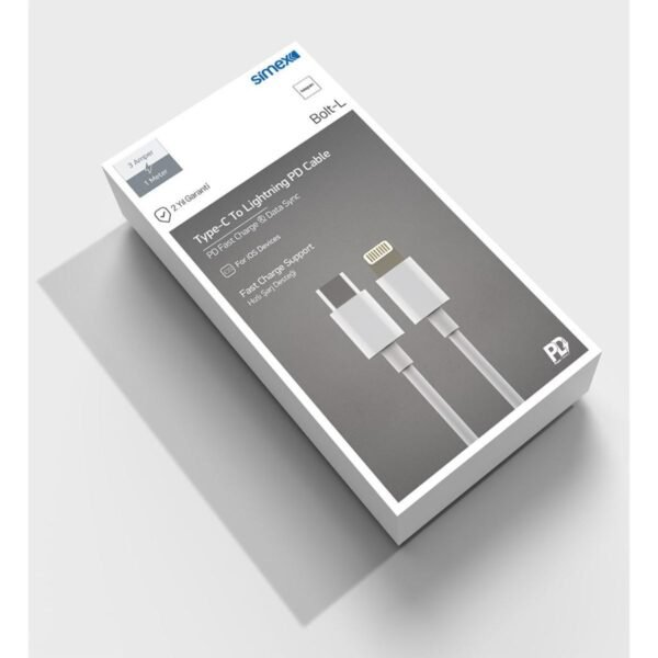 Simex Type-C To Lightning PD SM-PD55 1mt 55 Enerji Data Kablosu