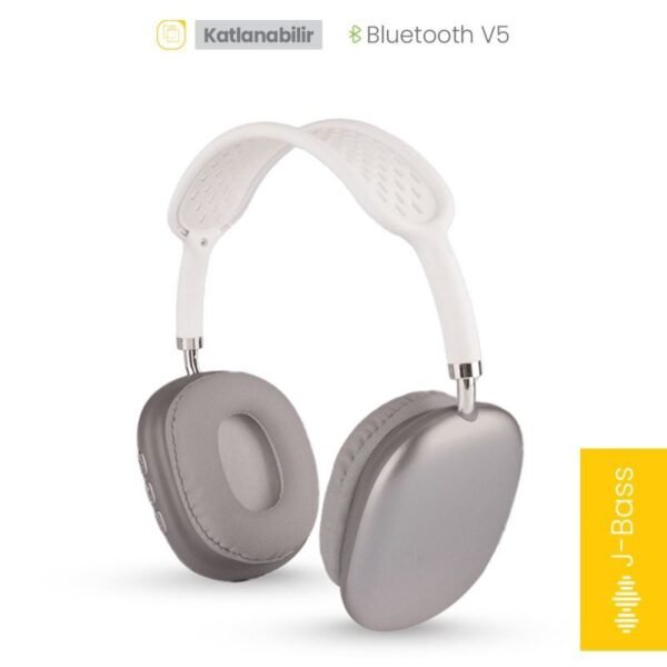 Jopus Acustica Mikrofonlu Bluetooth Kulaklık Gümüş Renk