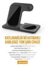 Azeada PD-W8 Wireless Magsafe 3in 1 15 Watt Sarj Cihazi - Görsel 3