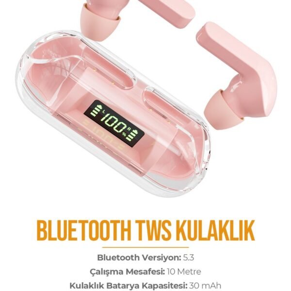 Azeada PD-BT123 TWS Bluetooth Kulaklık Pembe Renk