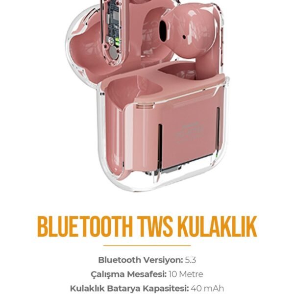 Azeada PD-BT122 TWS Bluetooth Kulaklık Pembe Renk