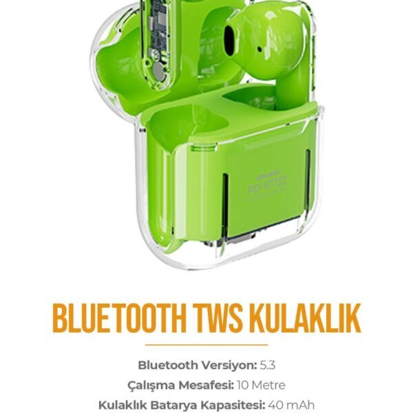Azeada PD-BT122 TWS Bluetooth Kulaklık Yeşil Renk