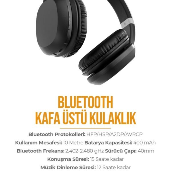 Azeada Azeada PD-BH500 Kulaküstü Bluetooth Kulaklık Siyah Renk