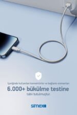 Simex USB to Type-c SPK-10 Monde 1mt 66W Data Kablosu - Görsel 2